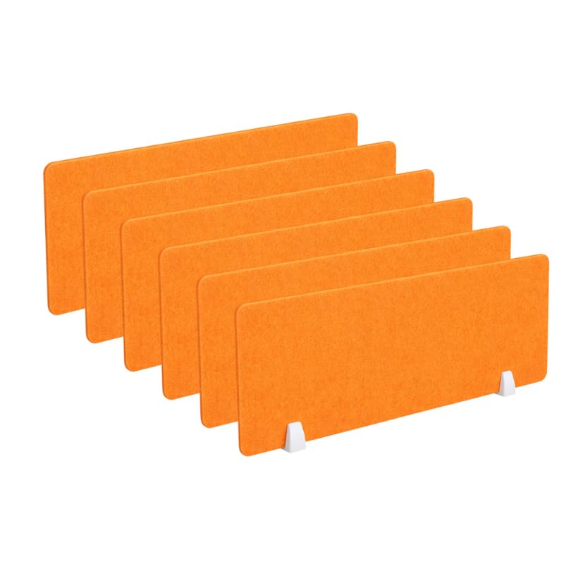 Image of Timber Acoustics Acoustic Desk Divider | Reduce Noise And Visual Distractions | Privacy Panels For Office - Classroom Soundproofing | Table Mounted (16 inch x 24 inch) (Orange, Set of 6)