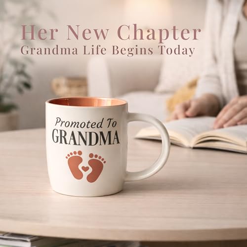 Triple Gifffted Promoted to New Grandma to Be Coffee Mug, 380ml Ceramic - Image 5