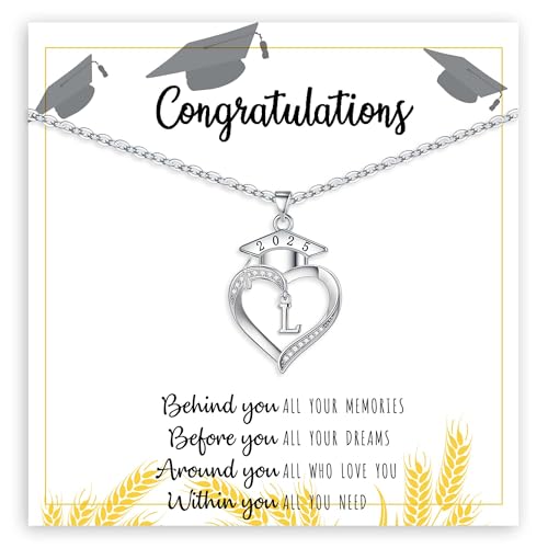 Graduation Gifts, Graduation Gifts for Her Initial Necklaces for Women Class of 2025 Gift Letter A - Z High Shool Senior Master Degree Graduate Necklace for Daughter Sister Granddaughter Girlfriend