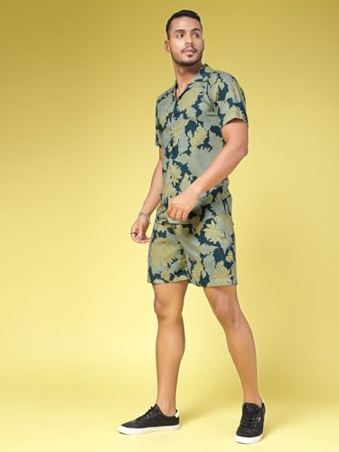 Image of Rigo Printed Co-Ord Set for Men | Casual Shirt & Shorts Night Suit Set | Lounge-wear Nightdress Pajama Set for Mens & Boys | Night Wear, Beach Wear, Vacation Wear Outfit