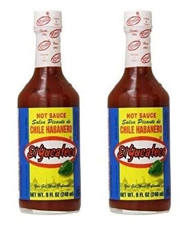 El Yucateco Chile Habanero Hot Sauce Bottle Red