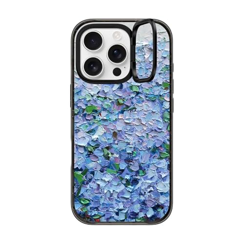 Coque iPhone 16 Pro CASETiFY premium transparent noir motif floral de qualité militaire