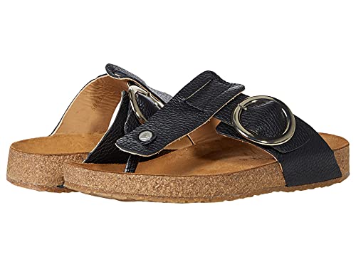 Image of HAFLINGER Round Buckle Corinna Sandals with Rubber Sole and Cork Latex Footbed Unisex