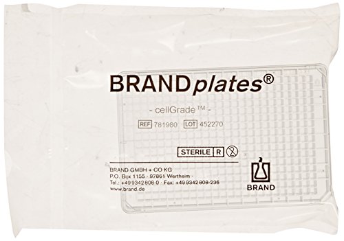 Brandtech 781980 Polystyrene (Ps) Transparent Cellgrade Sterile F-Bottom 384-Well Standard Microplates, Well Volume 100 Μl (Pack Of 50) #TOP7
