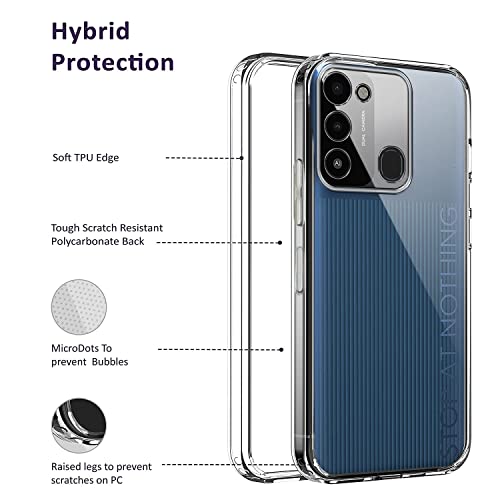 Image of Jkobi Silicone Back Cover Case for Tecno Spark 9 (Clear Shockproof Case with Camera Protection | Soft and Flexible | Transparent)