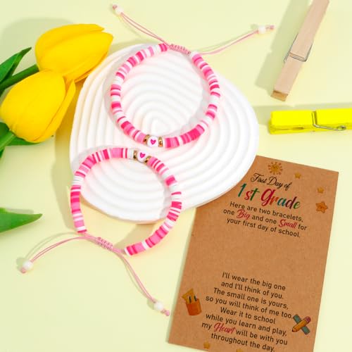 Image of Back to School Mother Daughter Bracelets Kindergarten Daycare 1st Grade 2nd Grade School Gifts First Day of Preschool