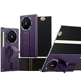 YKKZTHXX Premium Leather Case for Huawei Mate XTs/XT Tri-Fold Screen - Luxury Textured Protective Cover with Wrist Strap and Stand Functionality, Phone Case (Purple)