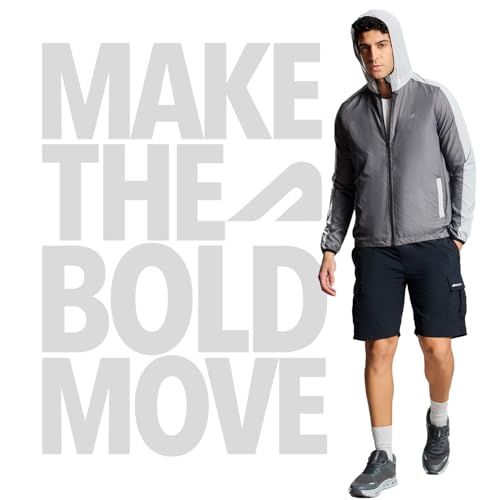 Image of Boldfit Men's Polyester Standard Length Windcheater Jacket, Lightweight & Wind-Resistant with Reflective Bike Jacket, Relaxed Fit-Stylish Windbreaker for Outdoor & Biking