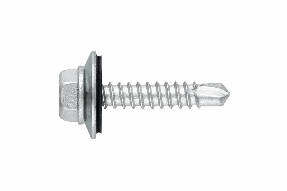 Tornillo autotaladrante inoxidable bimetal con cabeza hexagonal Tornillo con arandela vulcanizada de acero-EPDM - MEDIDA: 4,8 x 25 P16 - Unid: 500