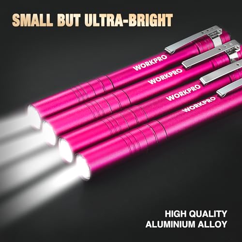 image for WORKPRO LED Pen Light, Aluminum Pen Flashlights, Pocket Flashlight wit