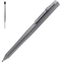 Cool Hand 5.3'' Titanium Alloy EDC Metal Pen, Slide Retractable Office Business Writing Pens, Ballpoint Ink Refillable, with a Free Refill, Gray