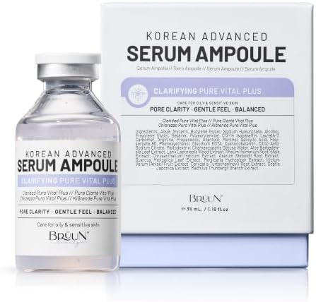 BRÜUN AC - Control Clear and Pure Vita Plus Ampoule - Micro Needling Korean Booster for Face and Body to Use with and without Derma Pen Microneedling Skin Care Serum 1.18 oz