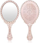 Handheld Mirror, Yusong Makeup Compact Hand Mirror Travel Small Vintage Purse Mirrors with Handle...