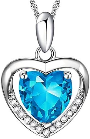 Pristine Love [Azure] Sterling Silver Heart Pendant Necklace
