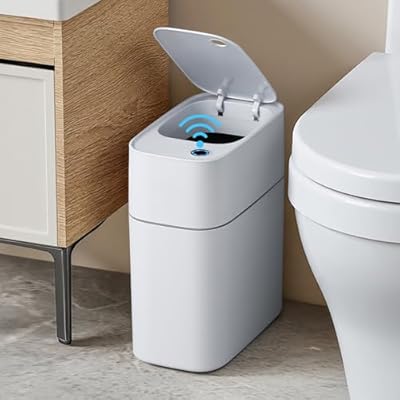 JUDRDO Automatic Bathroom Trash Can,3.5 Gallon ...