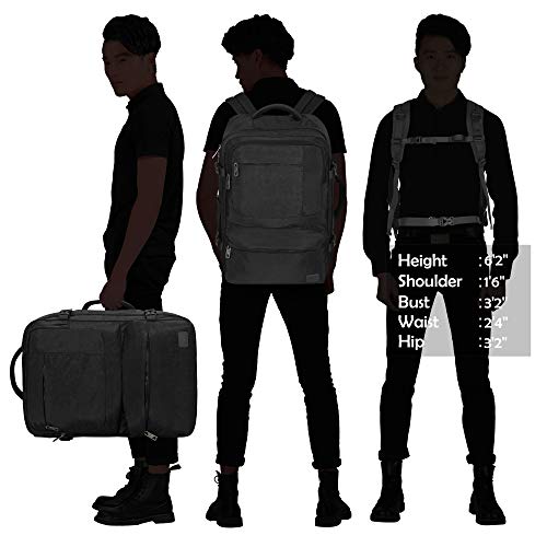 Hynes Eagle 44L Carry on Backpack Flight Approved Compression Travel Pack Cabin Bag, Black