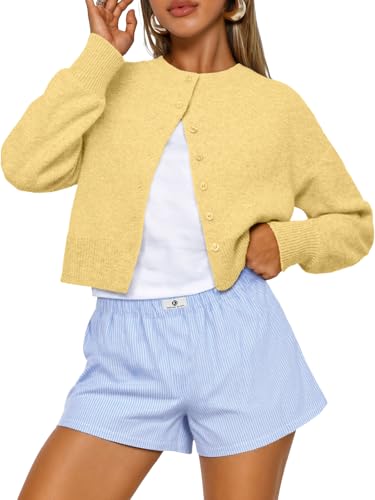 Image of Trendy Queen Cropped Cardigan Sweaters for Women Lightweight Y2k Fall Outfits Spring Fashion Clothes 2026