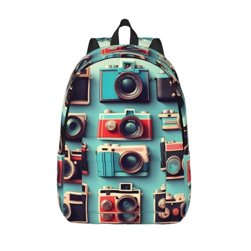Sac à dos polyvalent WURTON imprimé vintage en toile pour travail et randonnée unisexe