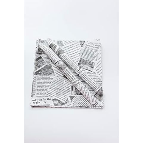 Tola-Trade Pommespapier Papierblätter Einlagen für Pommeskorb Braun und Weiß 50 Stück Cover