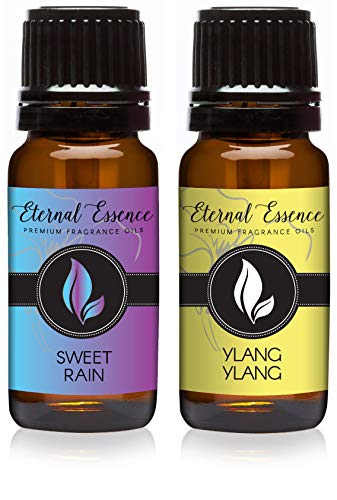 Image of Eternal Essence Oils 2 Pack 10ml Premium Fragrance Oil - Sweet Rain & Ylang Ylang - for Candle, Soap Making, Aromatherapy, Diffusers, Home Care, & Humidifiers