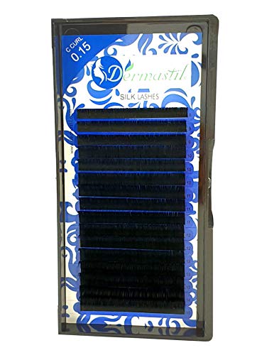 Preisvergleich Produktbild Professionelle Künstliche Einzelne Wimpern, Seidenwimpern Premium Silk Lashes Biegung C Curl Stärke 0,15 mm für Wimpern Extensions (MIX Längen)