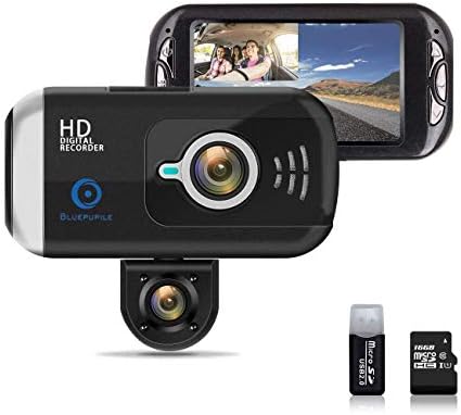 Dash Cam 1080P Dual Lens Dashboard Camera Recorder 170° Wide Angle Lens 3" LCD Screen with GPS