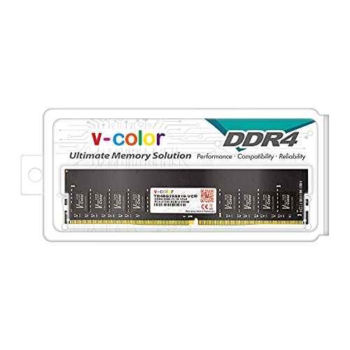 v-Color 8GB (1 x 8GB) DDR4 DRAM 2666MHz (PC4-21300) CL19 1.2V U-DIMM Desktop Memory Ram Upgrade Module (TD48G26S819-VC)
