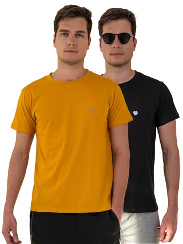 Image of Lux Cozi Men's Cotton Solid Regular Fit T-Shirt
