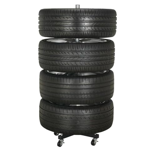 Image of Heininger GarageMate Tire Stand with Wheels 220 lb. Capacity (Fits 13 inch-17 inch Rims)