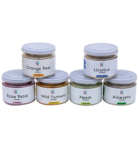 Yogi’S Gift – Celebrating Health YGSKC Ayurvedic Skin Care Sampler | Six Powders In One Pack | Aloe Vera Powder, Rose Powder, Wild Turmeric Powder, Licorice Powder, Neem Powder & Orange Peel Powders 1Oz Each | Soap Making Ingredient thumb #2