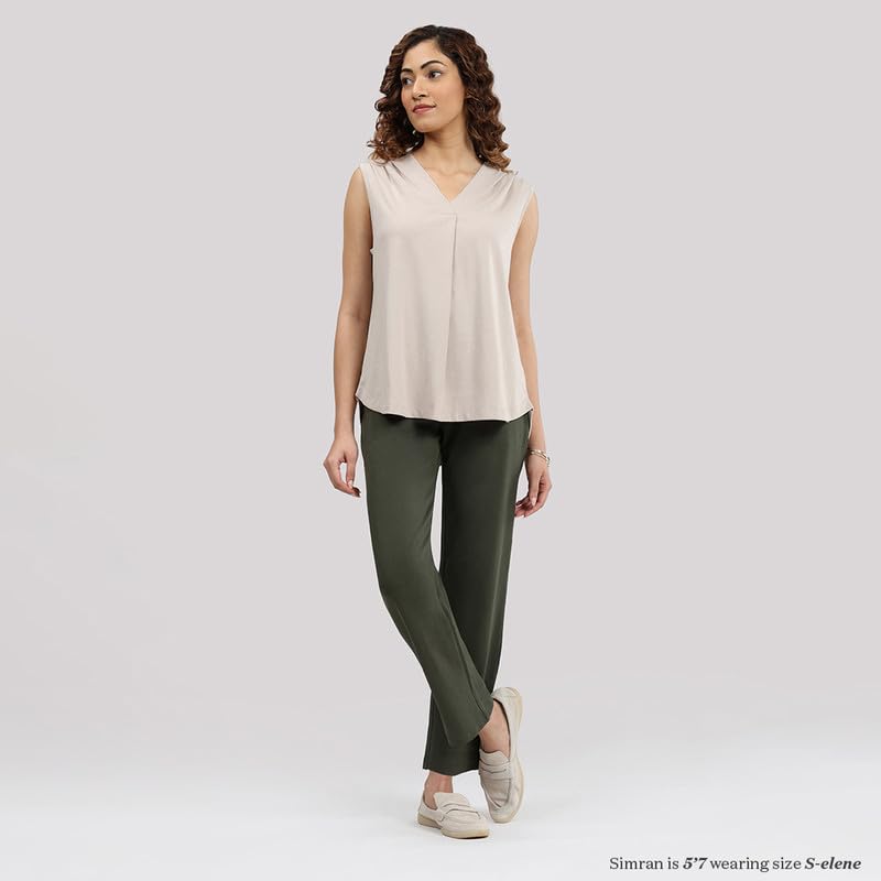 Image of BlissClub Women's Straight Fit Mid Rise Pants