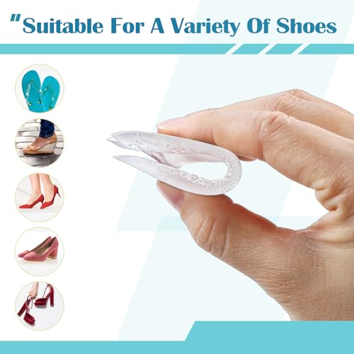 Image of 6Pcs Gel Metatarsal Pads for Thong Sandals Toe Protectors, Soft Reusable Forefoot Cushion Inserts for Flip Flop, Self-Adhesive Non Slip Shoe Cushion Inserts for Metatarsal Support Pain Relief