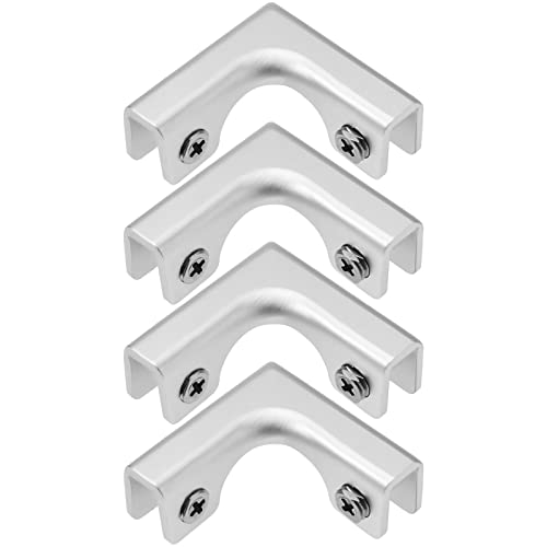 4pcs Pinces à Verre Remplacement en Alliage d'aluminium Verre Connecteur L Forme Verre Pince de Fixation Accessoires pour Verre Vent Attrape Vitrines Aquariums