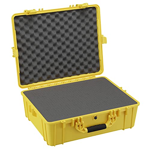 Condition 1 25' Large Waterproof Hard Case Model 839 with Foam, Portable Protective Storage Box for Travel, Hunting, Military, Tactical, Made in USA, 24.50'x 19.46'x8.41' Yellow