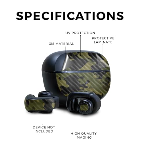 Image of Carbon Fiber Skin Compatible with Bose Ultra Open Earbuds - Green Camouflage - Premium 3M Vinyl Protective Wrap Decal Cover - Easy to Apply | Crafted in The USA by MightySkins