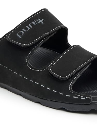 Image of URJO PURE Men's Sliders /Slippers Lightweight Super Flexible Arch Support Durable Anti Skid & Stylish Dailywear Sliders /Slippers for Men (URJO by Welcome)