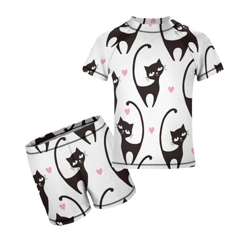 Love Black CatChildren's Swimsuits Boys Two Piece Suit8-10Y（130cm）