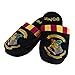 HARRY POTTER Damen Plüsch Pantoffeln Hogwarts Wappen Hausschuhe schwarz , 34/37 EU