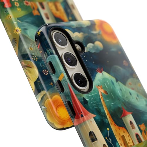 Coque antichoc Samsung S24 Plus paysage fantastique rigide verte