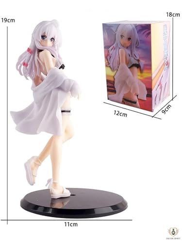Image of Wandering Witch: The Journey of Elaina Elegant Turning Pose Anime Girl Action Figure | 19cm White Lavender Hair Elaina Figurine for Table, Desk, Car & Shelf Decor | Gift for Anime Fans