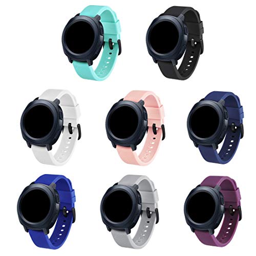 GinCoband Samsung Gear Sport Bands Replacement Accessories for Samsung Gear Sport SmartWatch 8 Color No tracker (8-Colors Pack, Buckle Design)