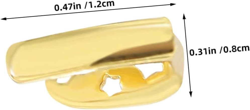 Ciieeo 3pcs Hip Hop Teeth Grills Set Gold Color Fake Teeth Caps Fashion Jewelry for Adult Rapper Party and Daily Wear