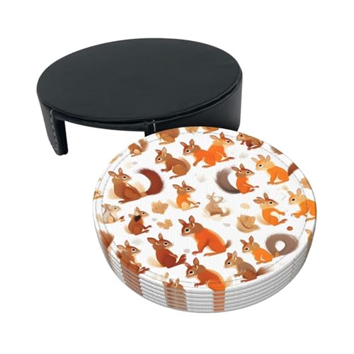 Dessous de verre écureuil mignon polyuréthane dessous de bouteille table