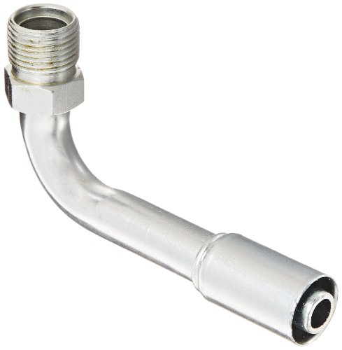 Image of EATON Weatherhead Coll-O-Crimp 75710E-W70 90 Degree Male Rigid Tube Elbow Fitting, Bumped Tube O-Ring, Carbon Steel, 1 /2 inch Hose ID, 5 /8 inch Tube Size