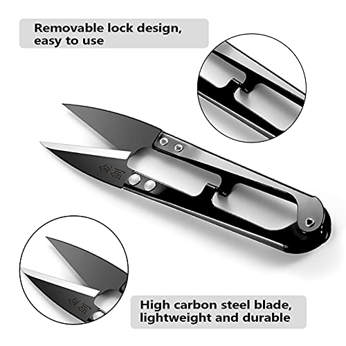 3Pcs U Sewing Scissors Clippers,Thread Nippers Mini Cross Stitch Sewing Scissors Craft Clipper, Great for Stitch, Craft & DIY Supplies(Random Colour)