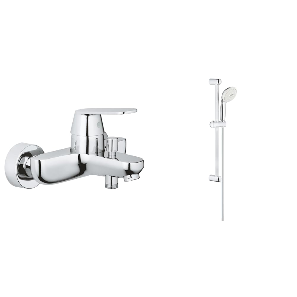 Grohe Eurocosmo Tek Kumandalı Banyo Bataryası + Tempesta 3 Fonksiyonlu El Duşlu Duş Seti