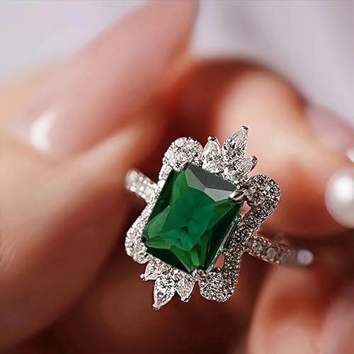 Noble Green Cubic Zirconia Women Rings for Wedding Anniversary Party Jewelry3