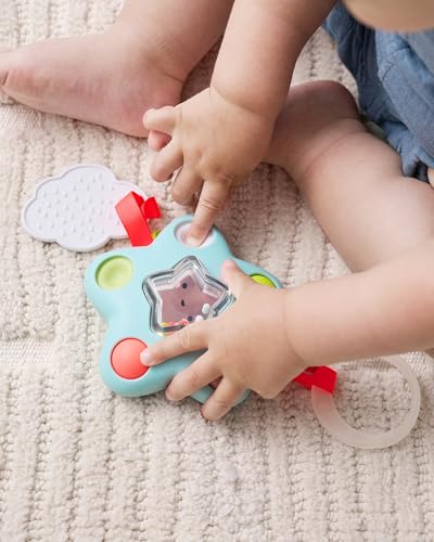 Image of Skip Hop Baby Sensory Toy with Rattle Beads and Textured Teether Silver Lining Cloud Pop Star Baby Fidget Toy Age 9m+