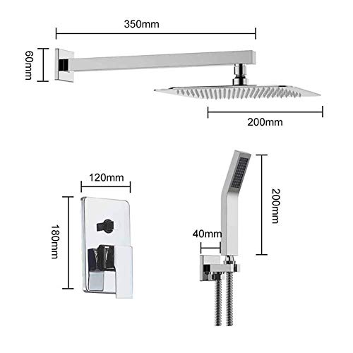 Ensemble de douche complet avec robinets de bain mitigeur moderne encastré