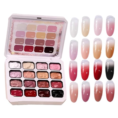 Gel de uñas degradado de 16 tonos para manicura en casa